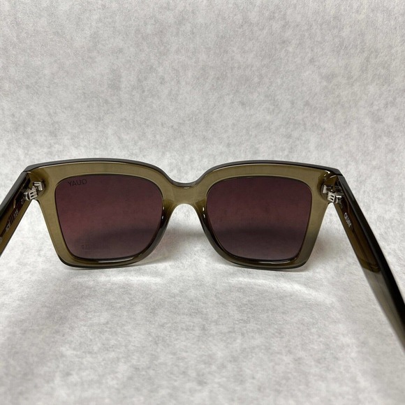 Quay Australia ICY Sunglasses - Green/ Brown Polarized Oversized Square - Picture 10 of 10